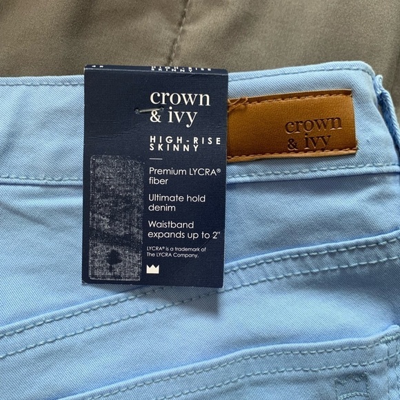 New Crown & Ivy Women's High Rise Skinny Color Denim Jeans Size 4 - Picture 4 of 8